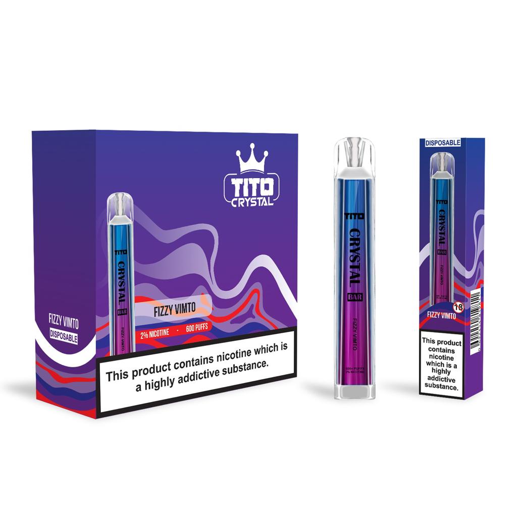 Tito Crystal Bar Vape Pen 600 Puffs Disposable Vape (Pack of 10)