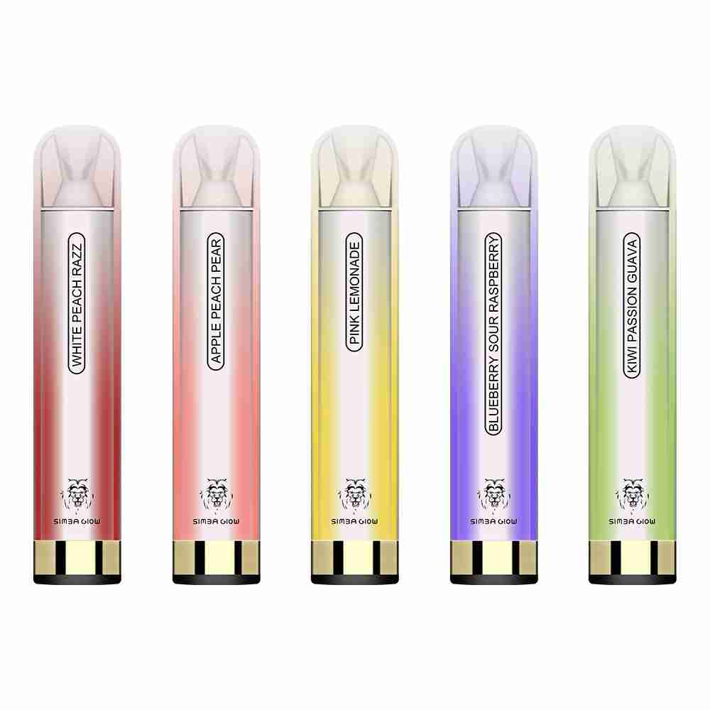 Simba Glow Bar 3000 Puffs Disposable Vape Pen E Cigarette, Rechargeable - Nicotine Free